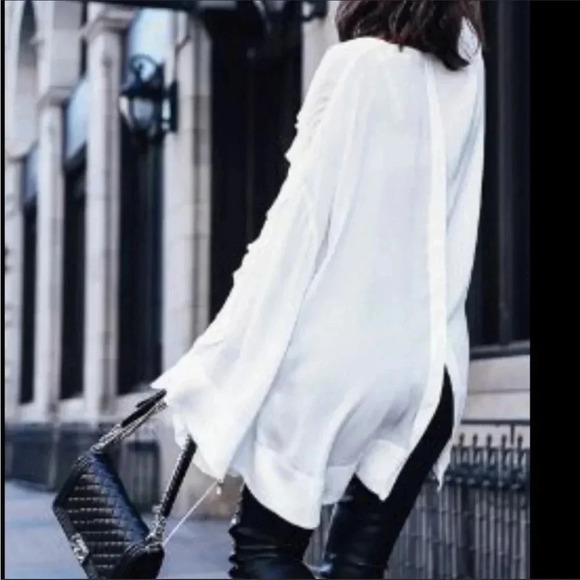 Rare IRO Birle ruffle black tunic blouse - Picture 6 of 15